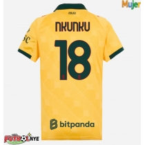 Camiseta AC Milan Christopher Nkunku #18 Tercera Equipación para mujer 2025-26 manga corta